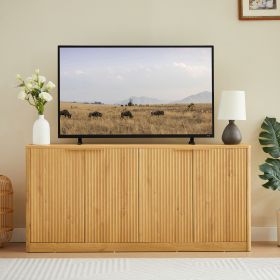59-inch modern wavy sideboard, curved contour design storage cabinet, 4-door cabinet with storage function, suitable for kitchen/bedroom/living r