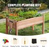 Raised Garden Bed, 3.9 x 1.9 x 2.5 ft Wooden Planter Box, Elevated Outdoor Planting Boxes with Legs