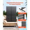 Metal Privacy Screen, 44" W x 72" H Freestanding Modern Privacy Fence, Garden Divider Panel with Extended Base & Reinforcement Fixed