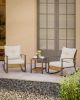 3 Piece Rocking Wicker Patio Conversation Set with Coffee Table with Sturdy Steel Frame Weather-Resistant, Foldable Design