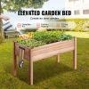 Raised Garden Bed, 3.9 x 1.9 x 2.5 ft Wooden Planter Box, Elevated Outdoor Planting Boxes with Legs